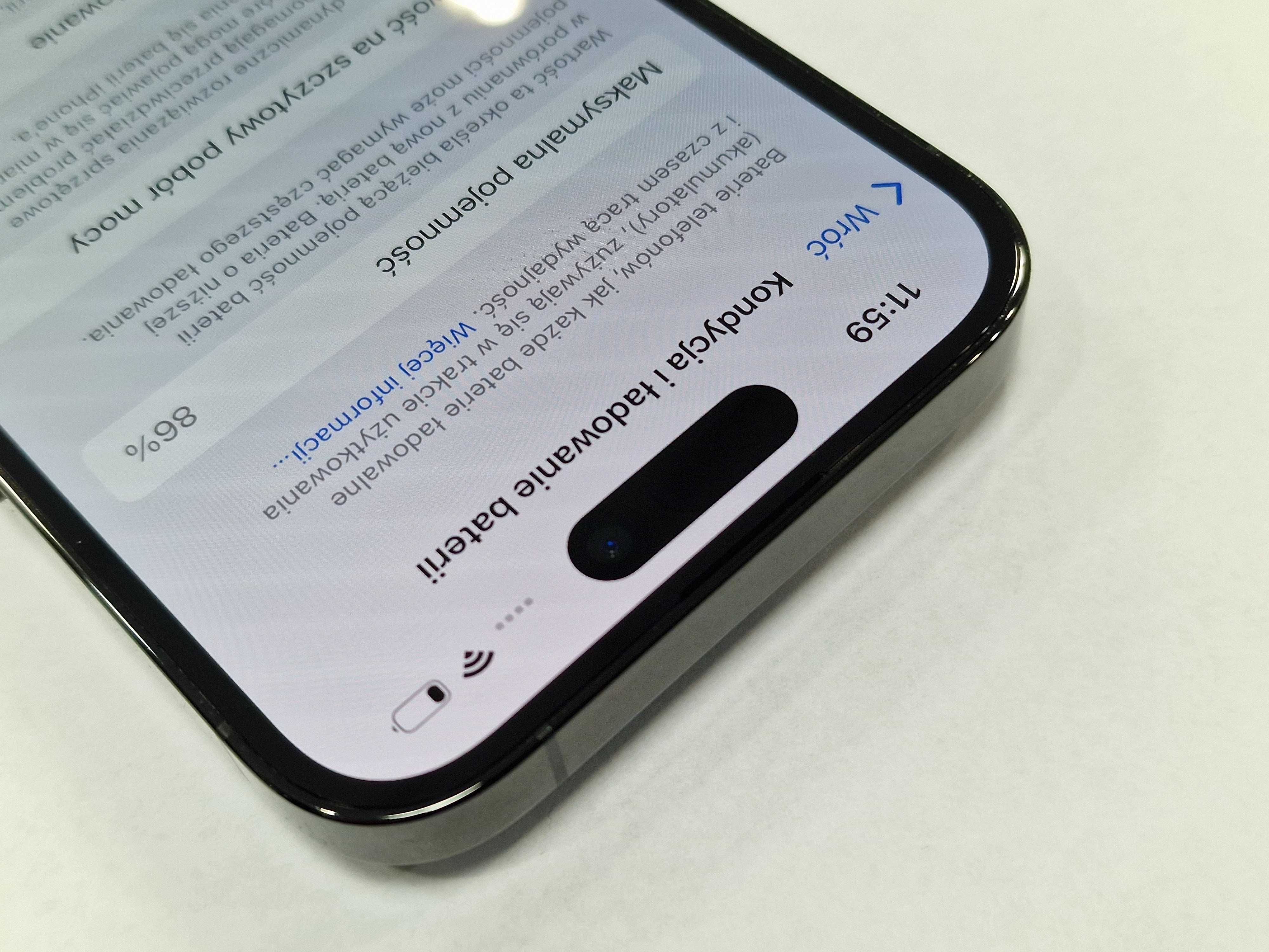 Iphone 14 PRO 256GB/ Space Black/ Bat 86%/ Grade A- + ładowarka