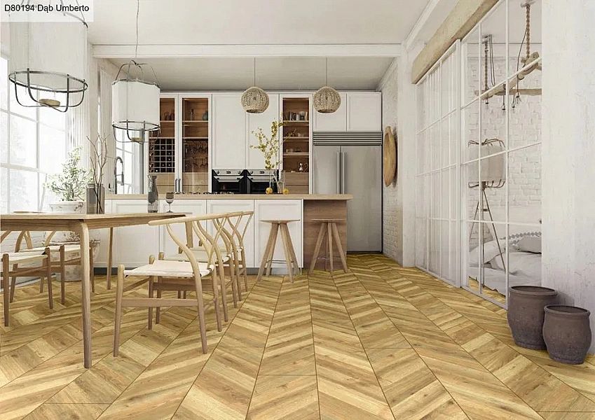 Panele podłogowe Outlet SWISS KRONO Dąb Chevron Mario D80194 AC5/8 mm