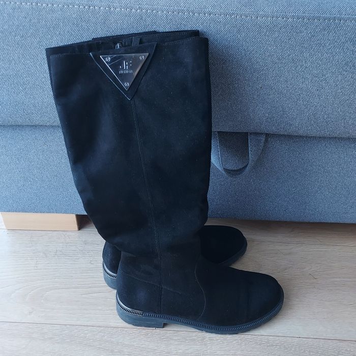 Kozaki kozaczki buty zimowe długie 38 czarne