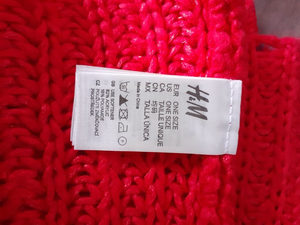 Komin dziergany pomarańczowy