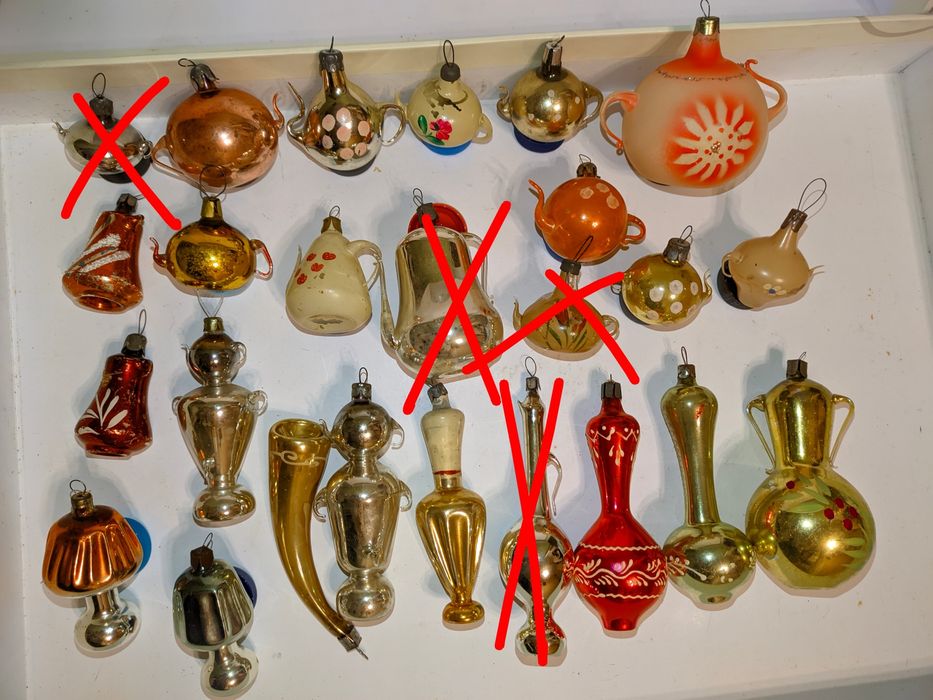 Ёлочная игрушка чайник СССР старая винтажная