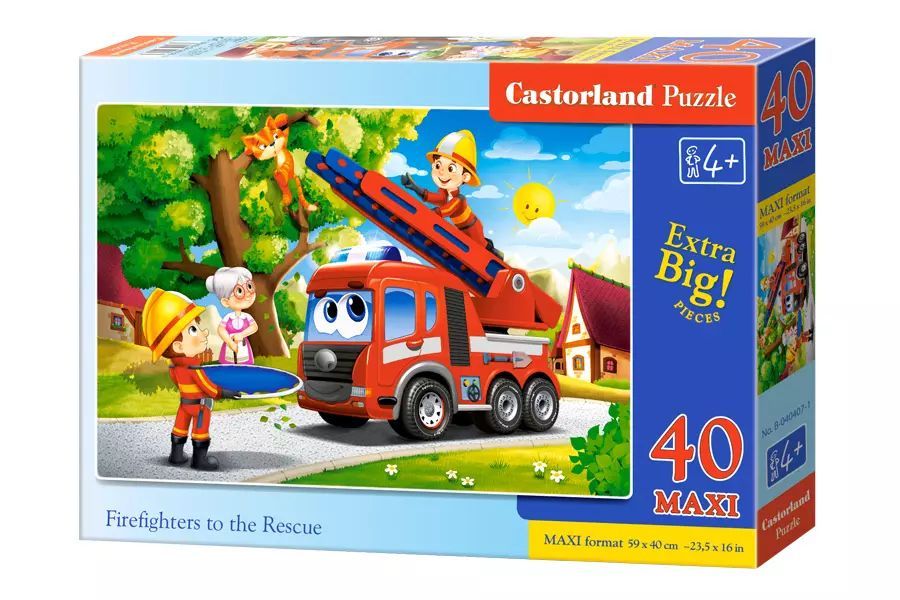 Puzzle maxi 40 elementów. Strażacy na ratunek. Castorland