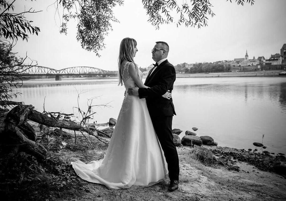 Biała Suknia ślubna Agnes 11988, rozmiar 34-36, TREN, WELON, dodatki