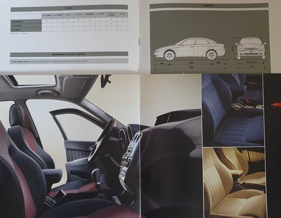 2 Catálogos automóvel Alfa Romeo 156 - Ano 2002