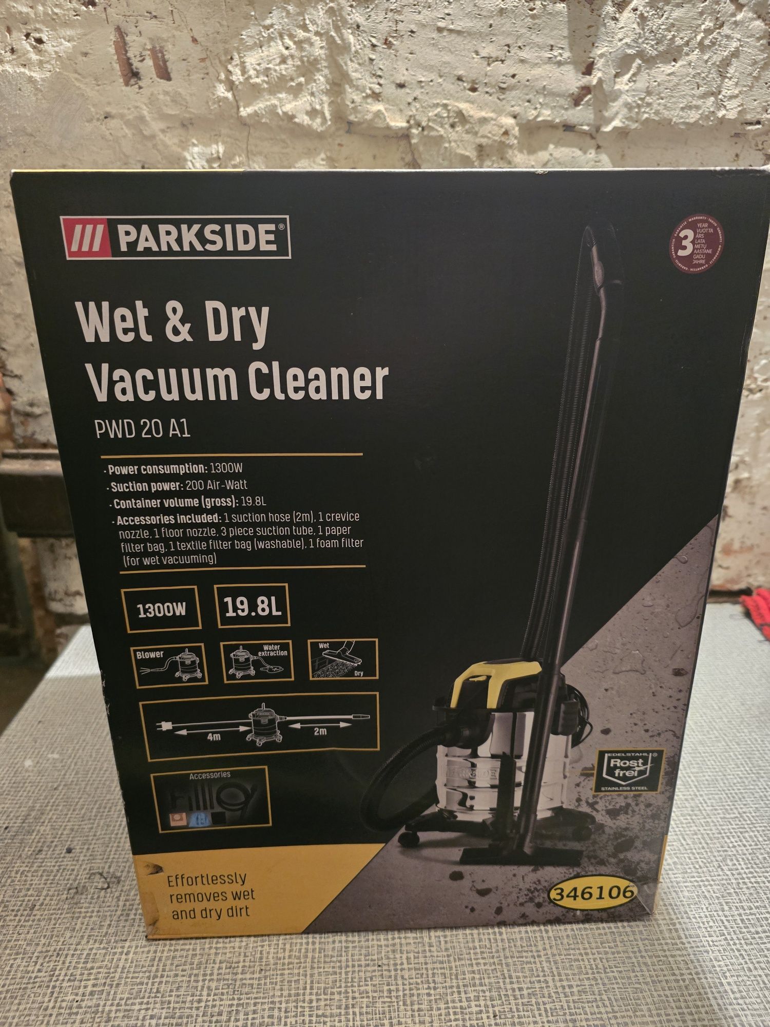 Parkside Odkurzacz Na Mokro i Sucho PWD 20 A1 1300 W
