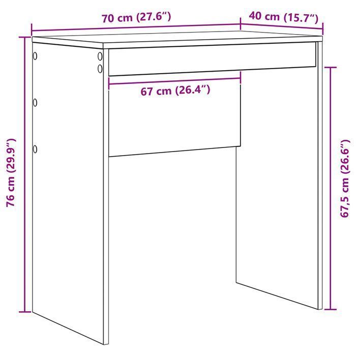 Biurko Wędzone Dąb MDF 70x40x76 cm - Nowoczesne i Funkcjonalne