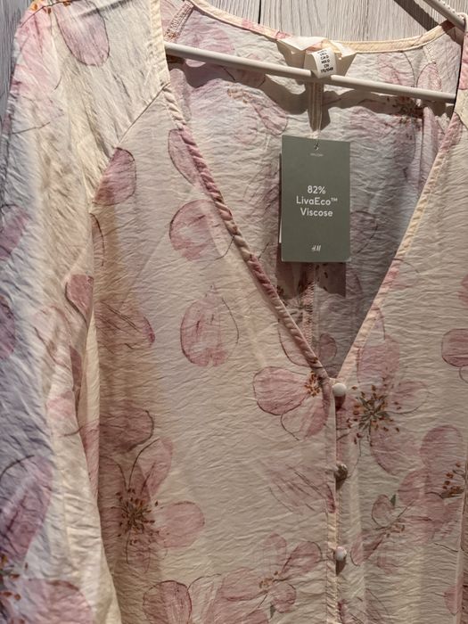 Przepiękna Maxi długa sukienka w kwiaty L H&M wiskoza