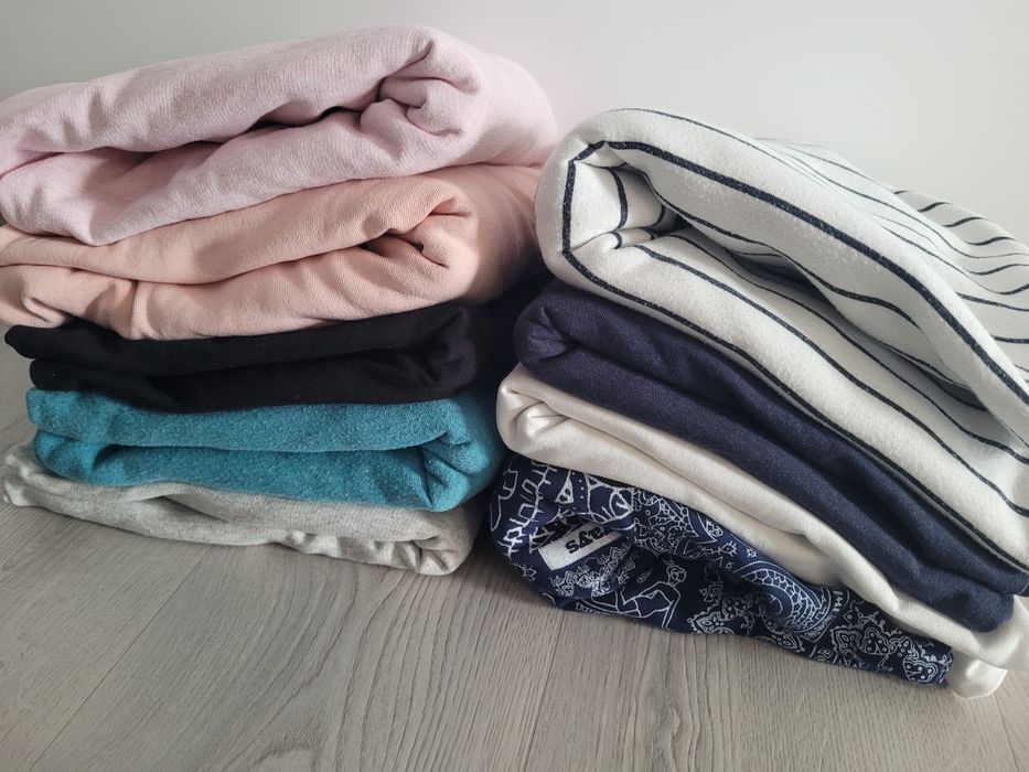 Cena za całość-bluzy 9sztuk-Paka ubrań damskich,zestaw r.S/M