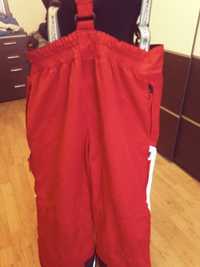 Spodnie meskue narciarskie szelki L czerwone