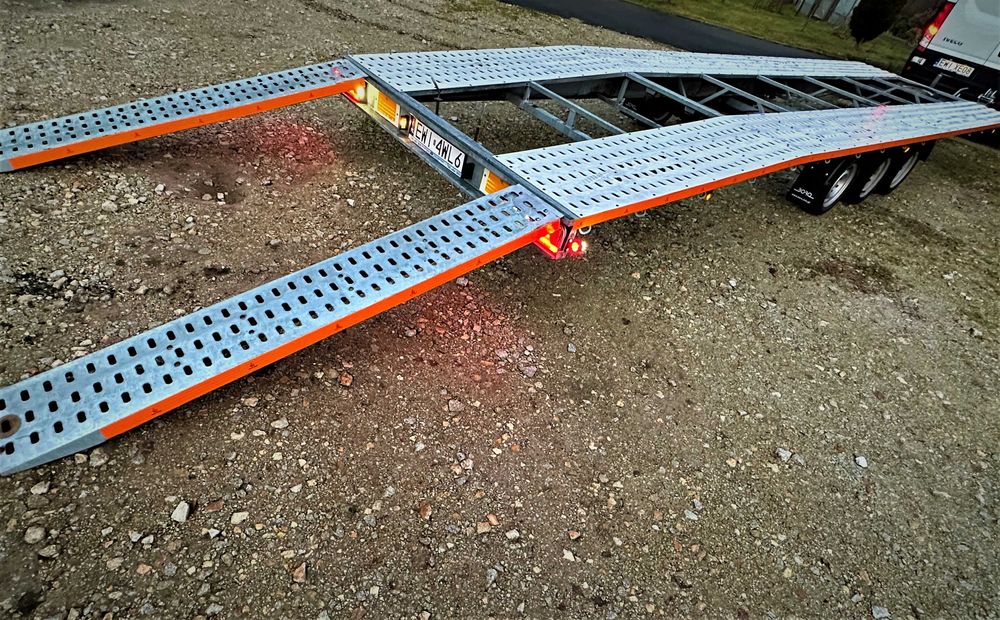 Wynajem lawety, przyczepy do przewozu samochodów 8m, przyczepki
