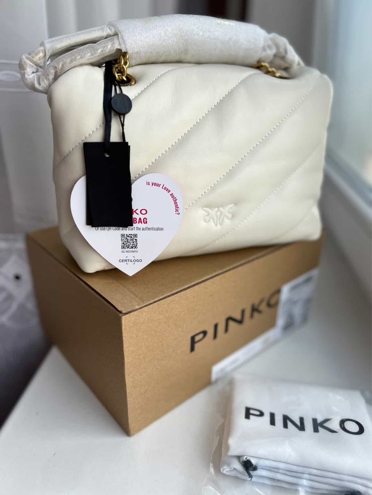 сумка pinko біла love mini puff baby cl. оригінал