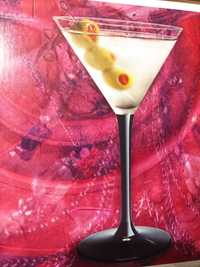 Piękne Kieliszki do martini z czarną nóżką Onyx 5 sztuk