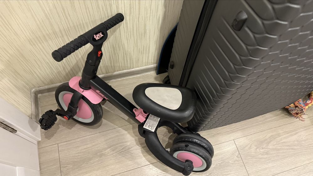 Велосипед беговел рожевий Caretero Toyz Fox 2 в 1