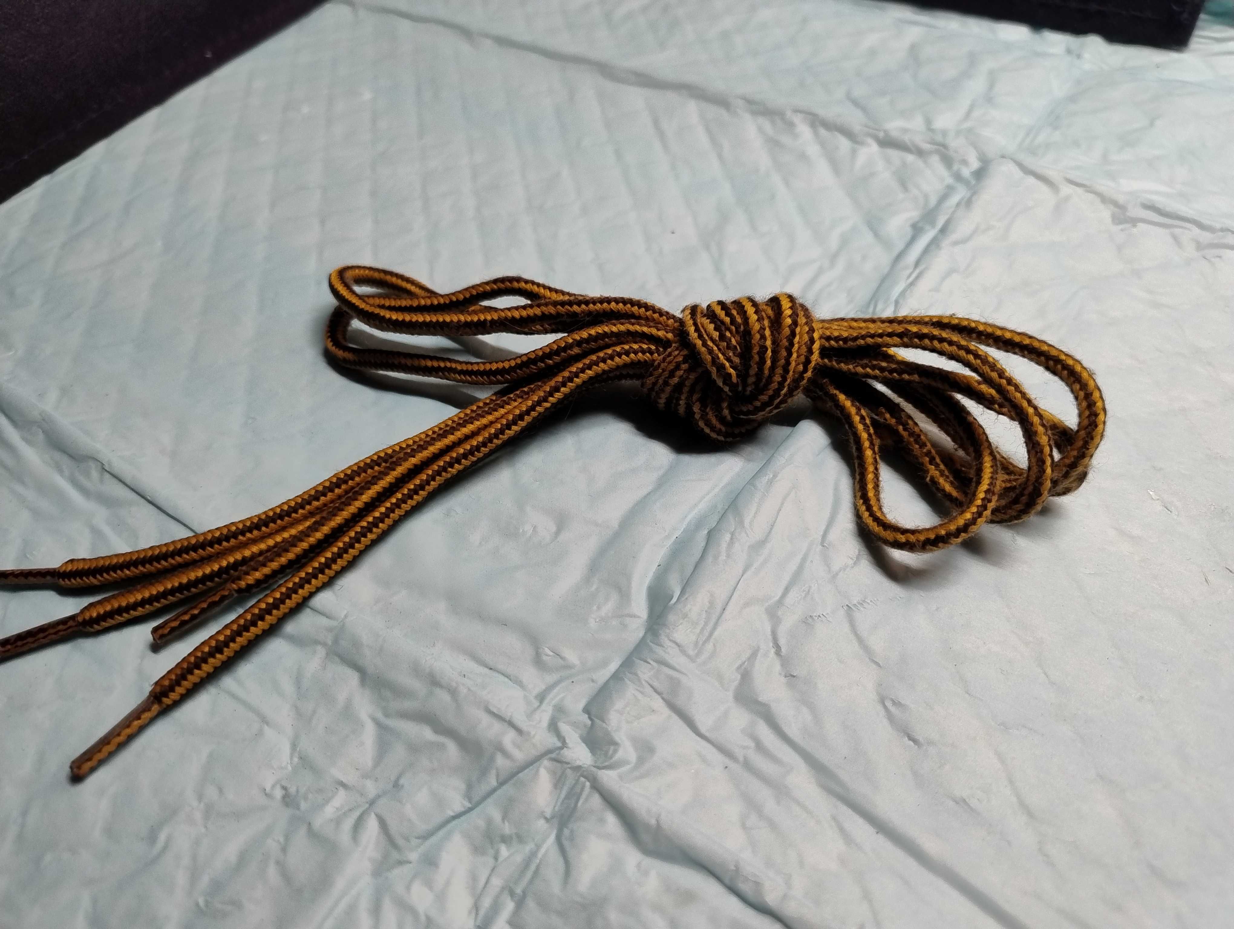 Sznurówki sznurowadła do butów złoto-brązowe dł. 126 cm używane