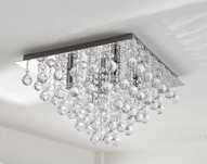 Lampa sufitowa z akrylowymi zawieszkami