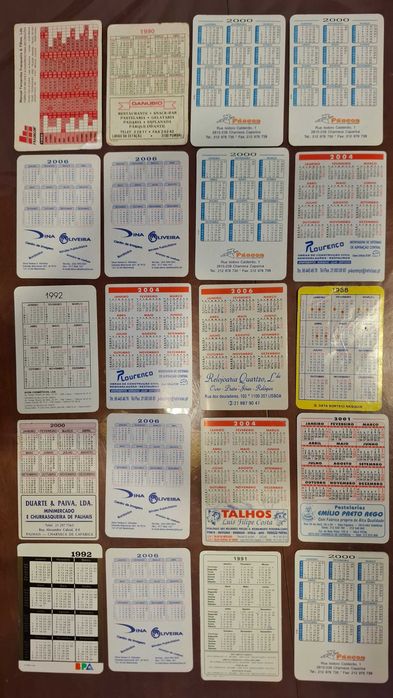 76 Calendários de bolso