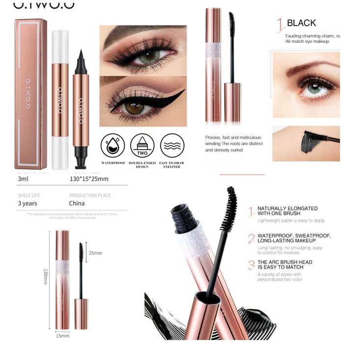 eyeliner w zestawie z tuszem do rzęs