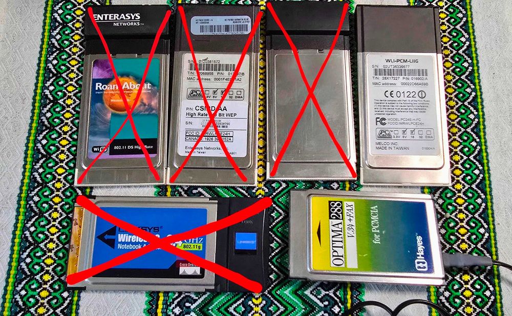 Картка PCMCIA Wi-Fi a\b Orinoco, PCMCIA модем Hayes Optima 288