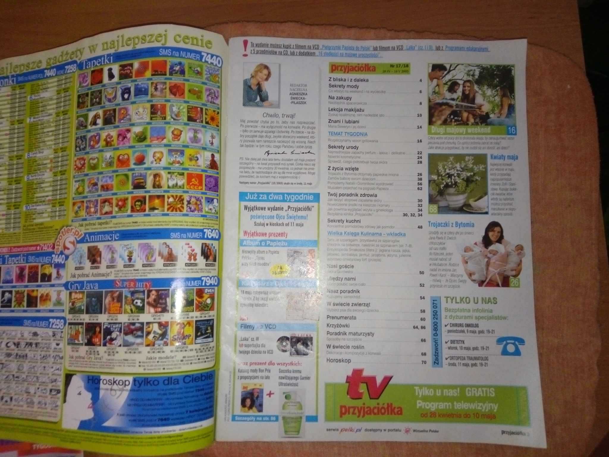 Tygodnik Gazeta Przyjaciółka nr 17/18 maj 2005 dobry stan (2962/2963)