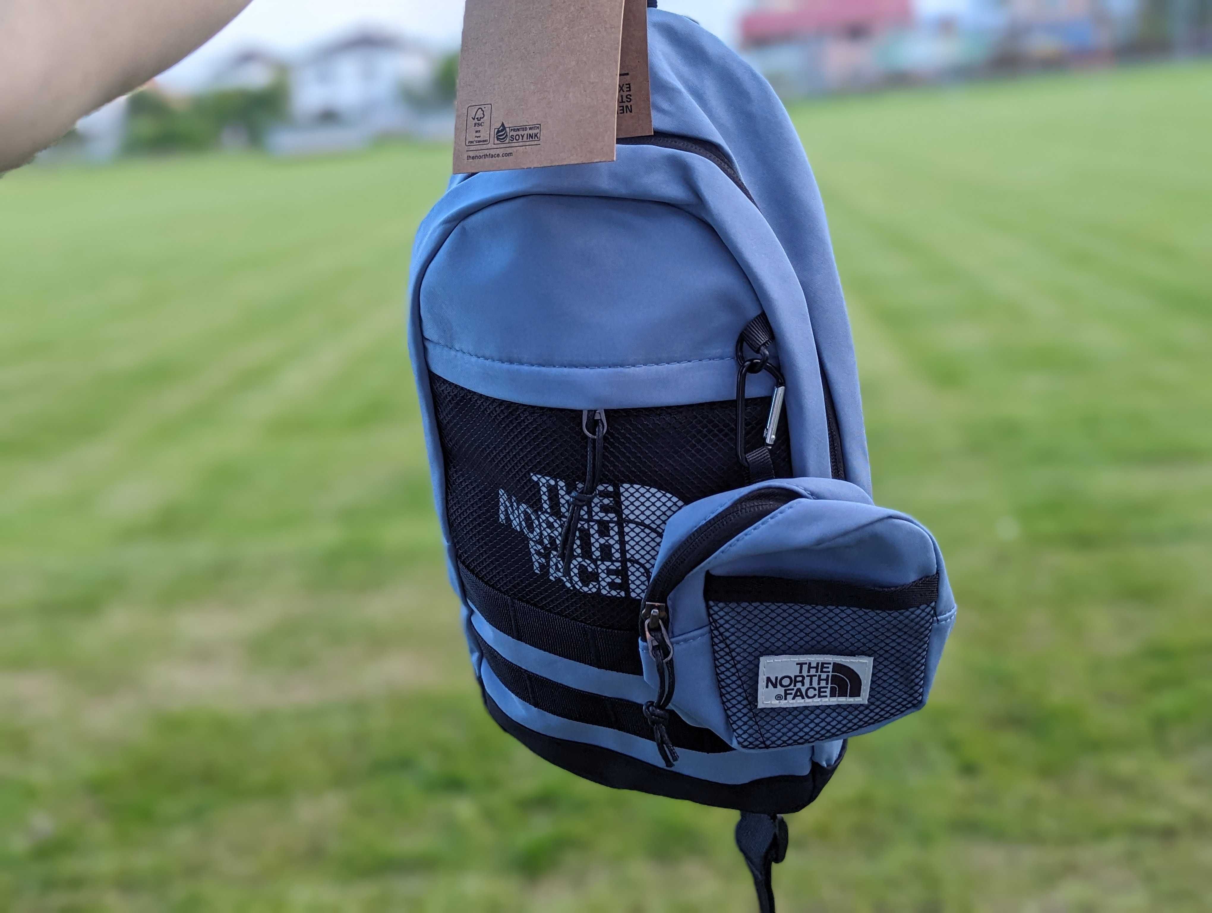 BEST BAG якісна сумка слінг • THE North Face • Блакитна