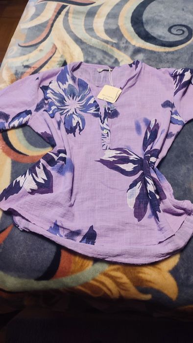 Fioletowa bluzka bawełniana