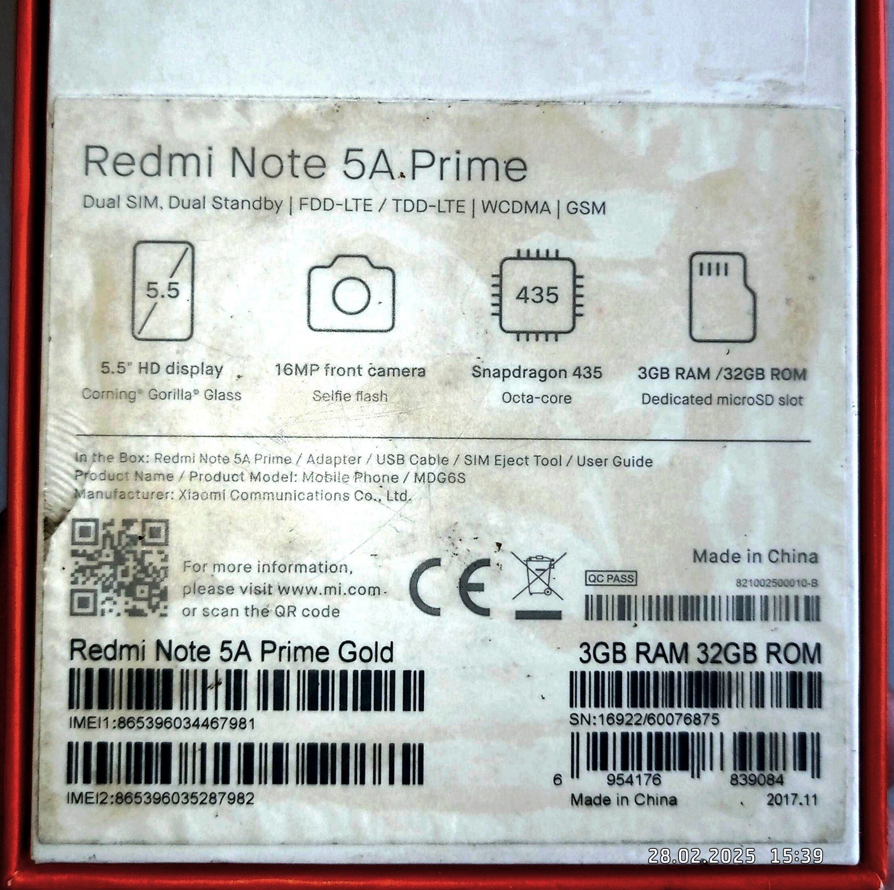 Xiaomi redmi note 5a