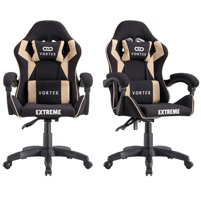 Fotel gamingowy Vortex Beige z tkaniny - komfort w dobrej cenie