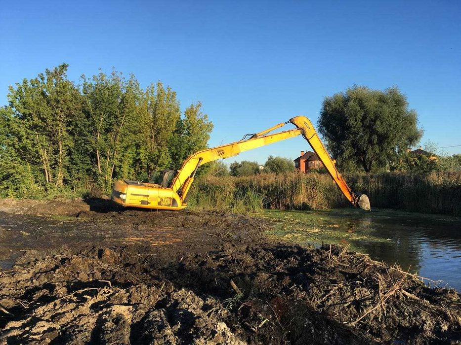 Длиннорукий экскаватор , плавающий , плавучий , аренда экскаватора