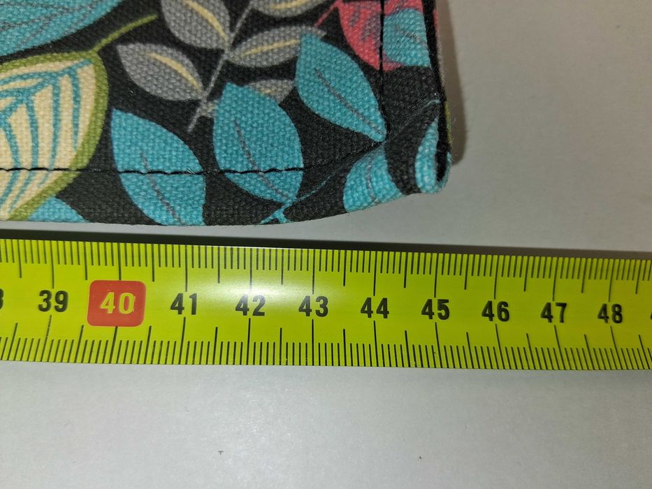 N093 Rolowany Piórnik Etui Na Mazaki Kredki Wzór Liście Canvas