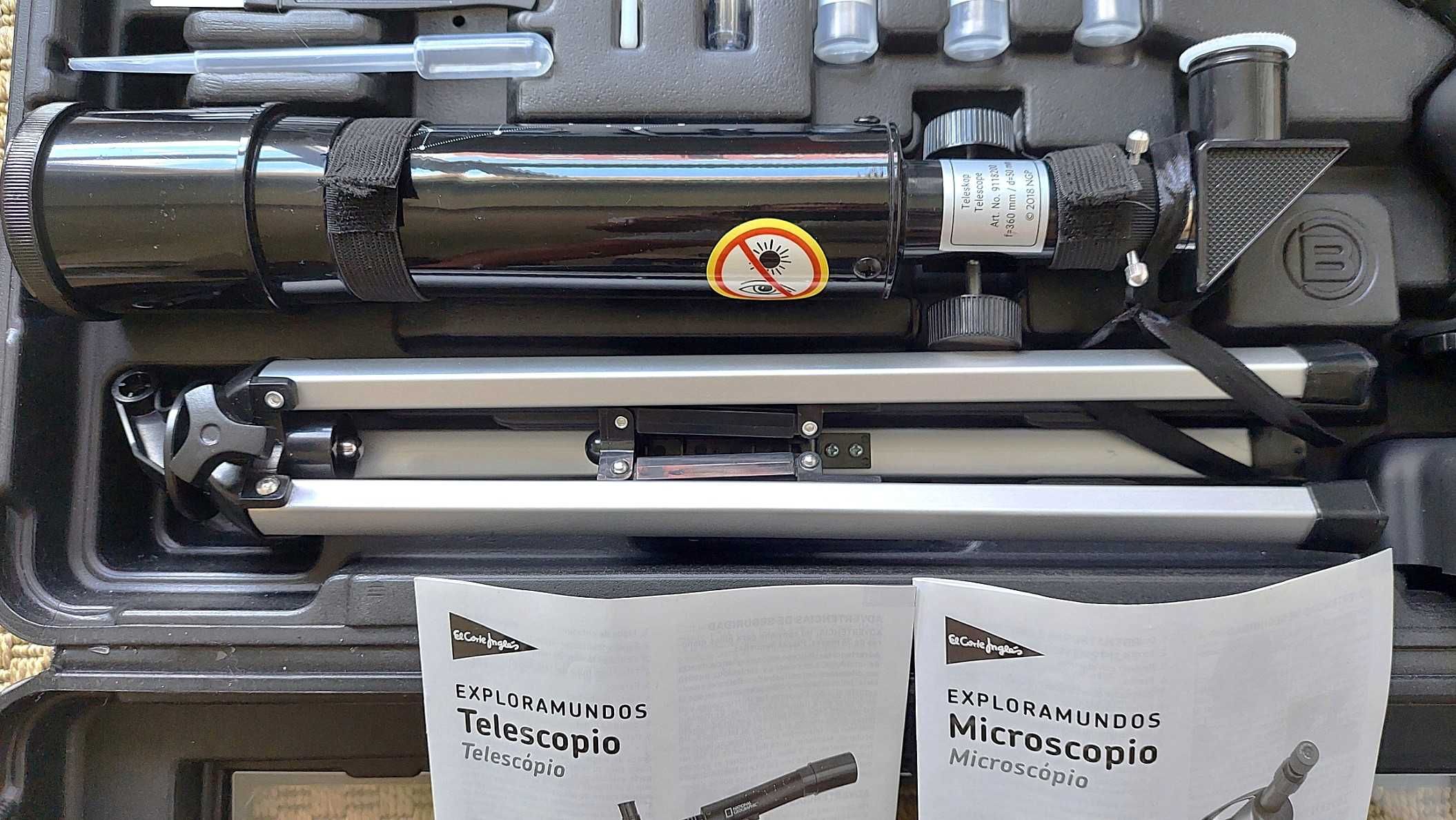 Conjunto telescópio e microscópio National Geographic - Bresser