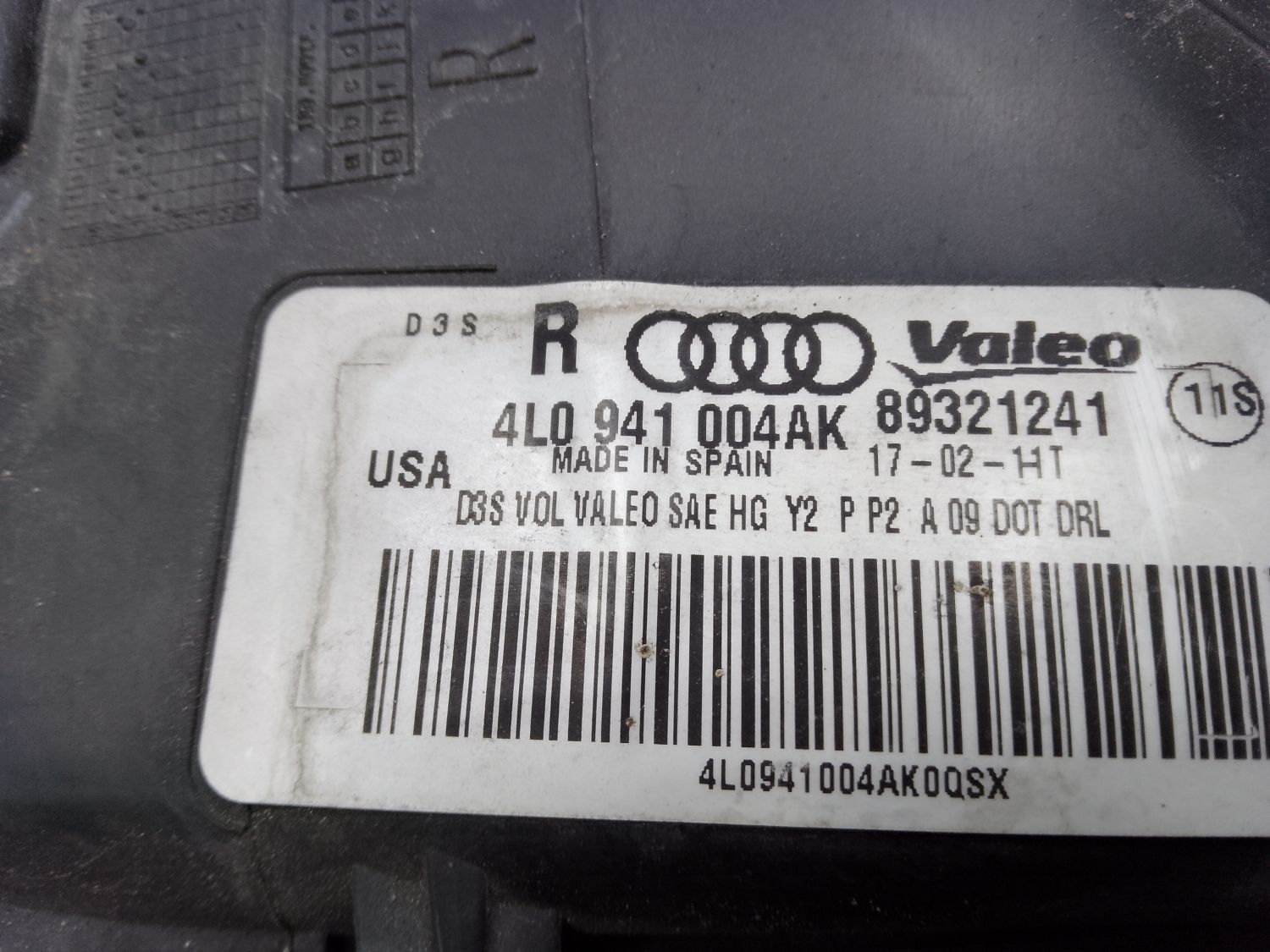 Фара правая 4L0941030AK для Audi Q7 4L 2005-2015