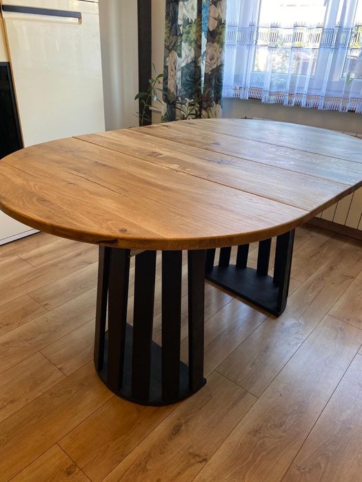 Stół rustykalny dębowy fi 100 – rozkładany / nierozkładany