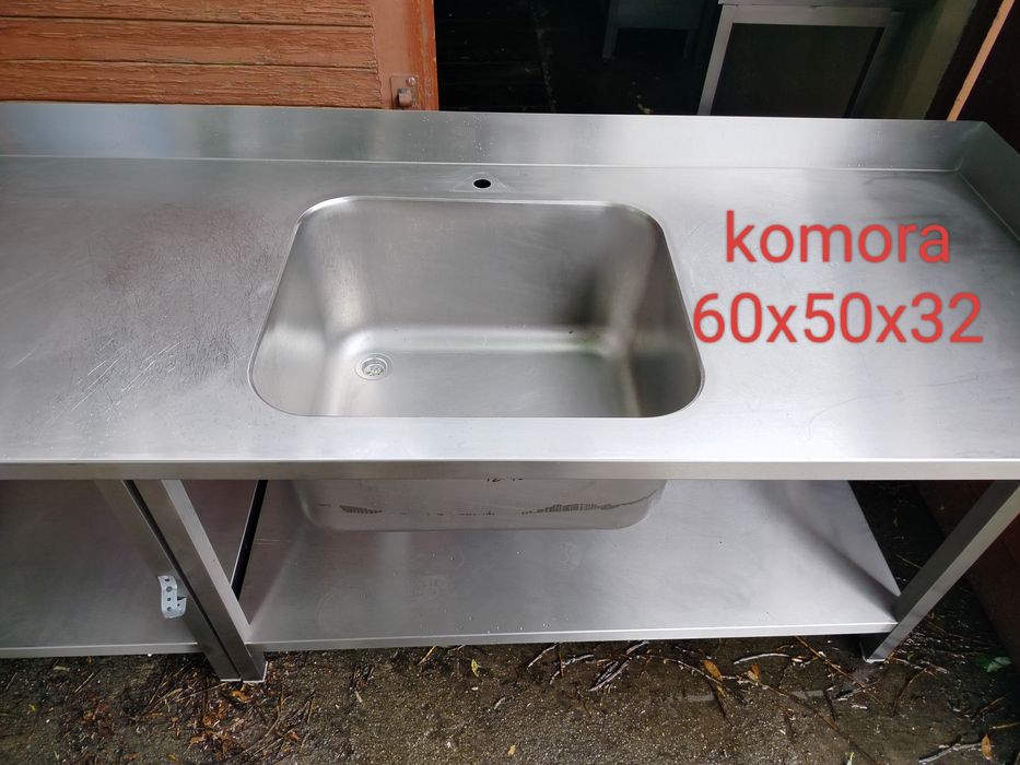 Stół nierdzewny z zlewem.  Stan bardzo dobry
