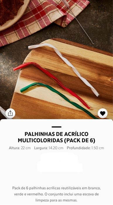 Palhinhas De Acrílico Multicoloridas (PACK DE 6) Zara Home NOVO