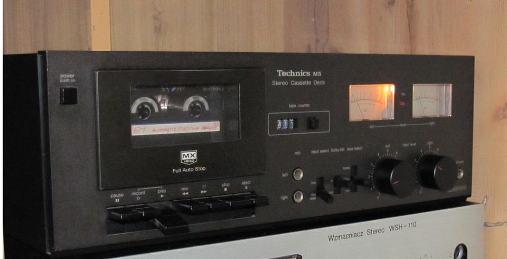 Wzmacniacz Wsh-110, tuner Faust, magnetofon Technics m5 kolumny,