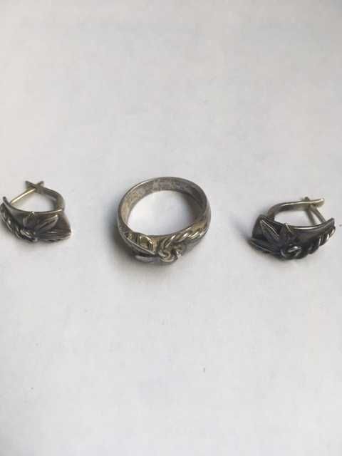 Кольцо и серьги серебряные(925)