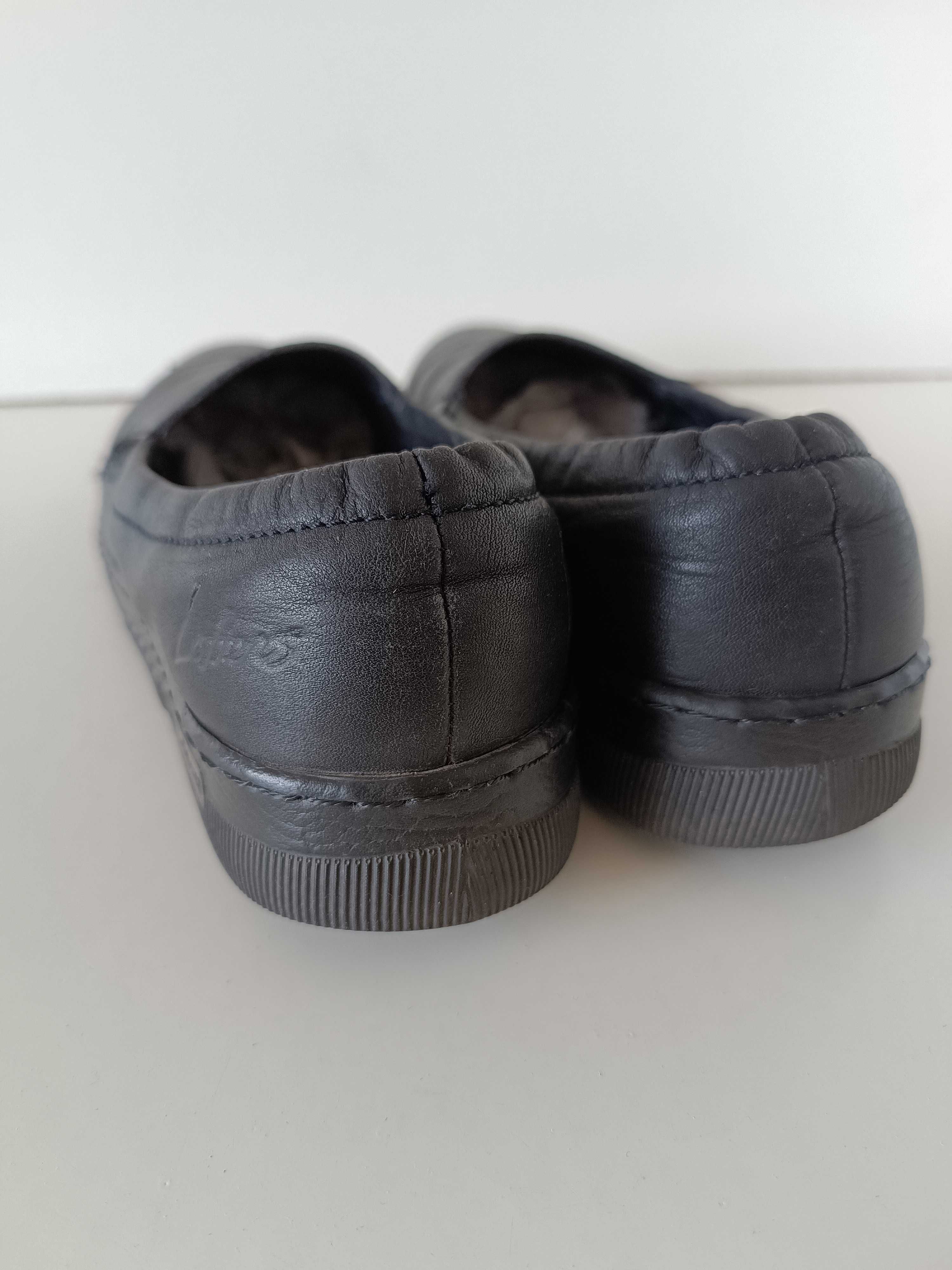 р 36-37 24,5 см кожаные черные туфли мокасины балетки на низкой подошв