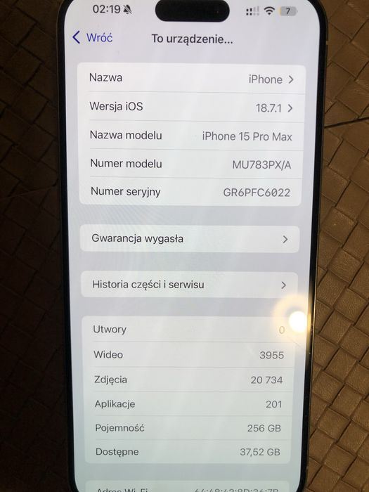 iPhone 15 pro max silver 256GB