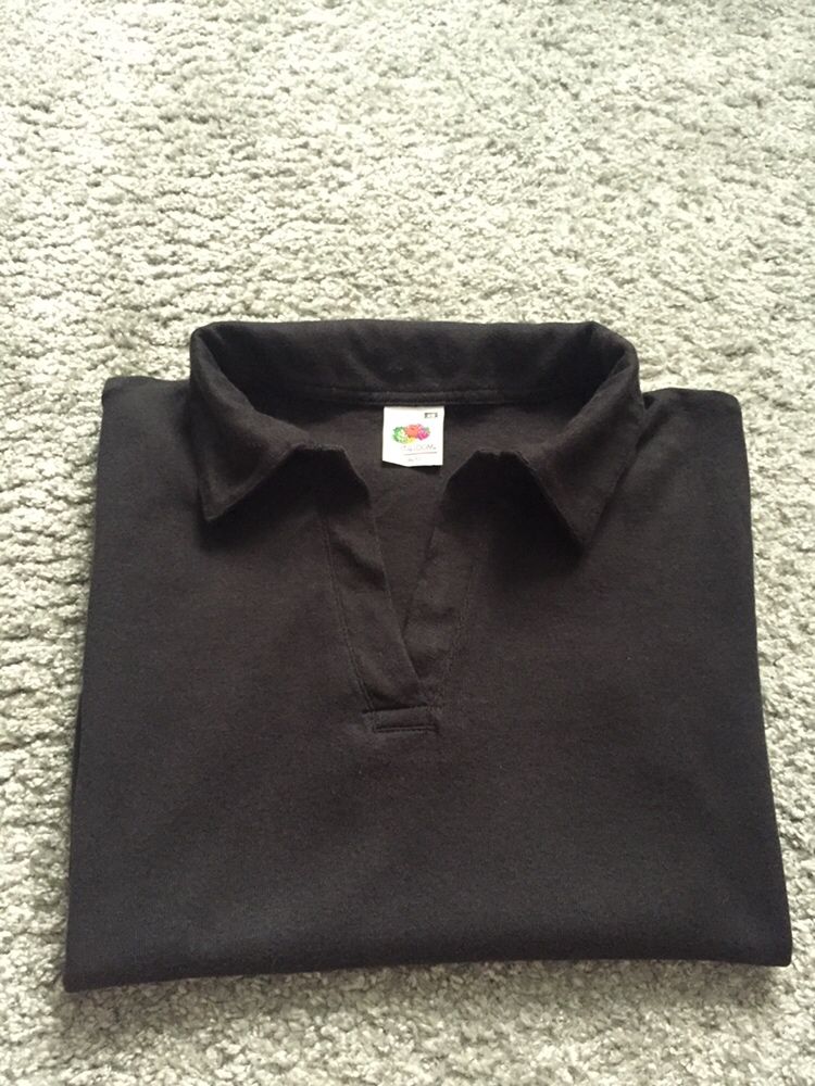 Nowa czarna klasyczna basic gladka koszulka polo XS S