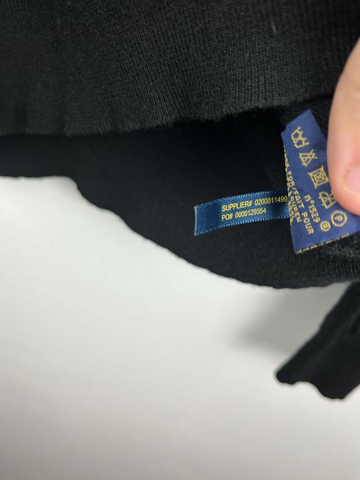 Czarny sweter męski z wełny merino Polo Ralph Lauren rozmiar XL fit L
