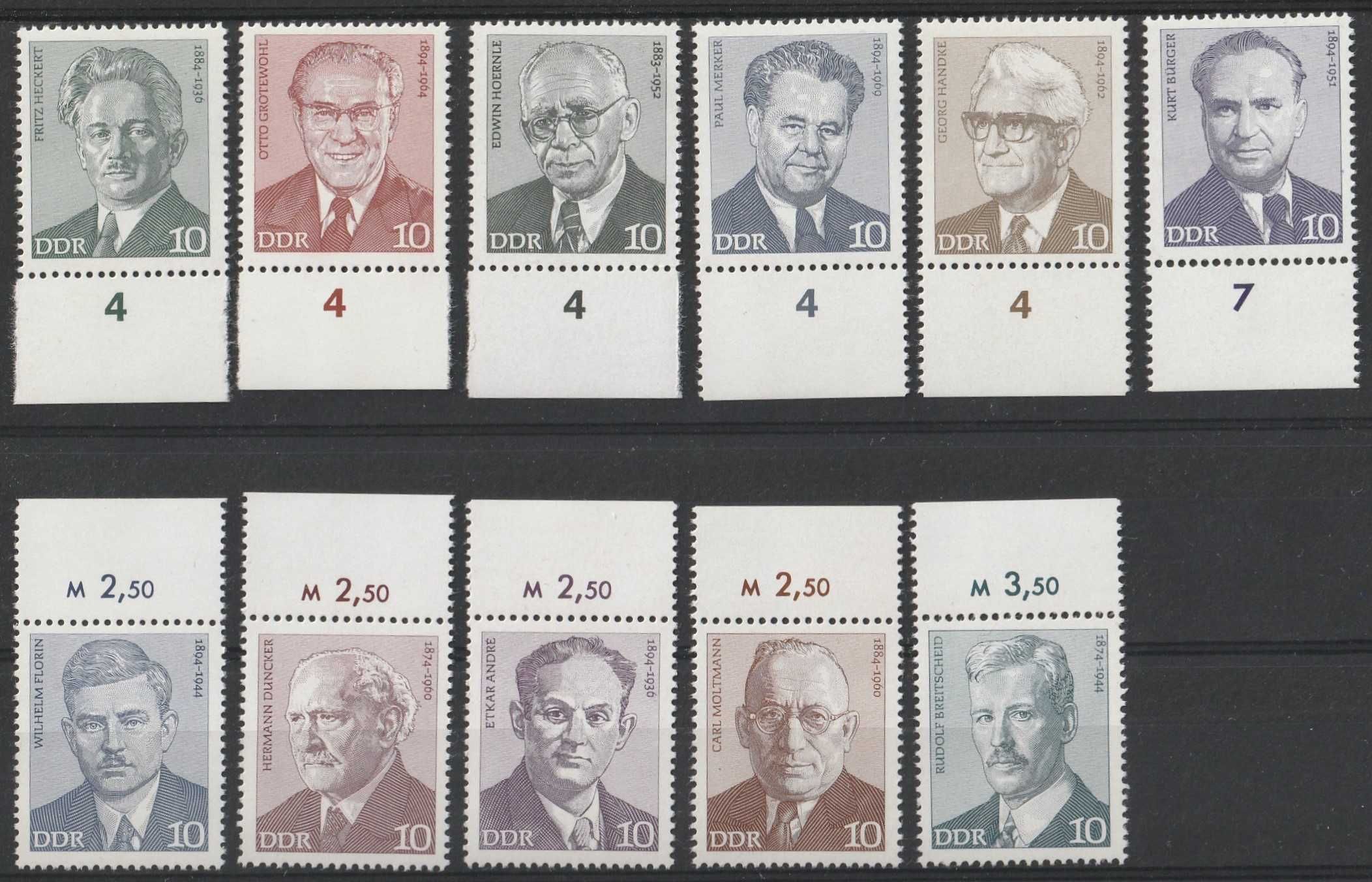 znaczki Niemcy NRD DDR - postacie - komuniści - czyste **