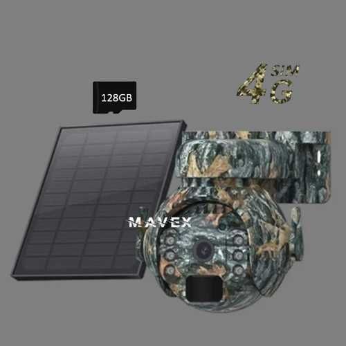 Câmera 4G rotativa + bateria + painel solar + cartão 128GB