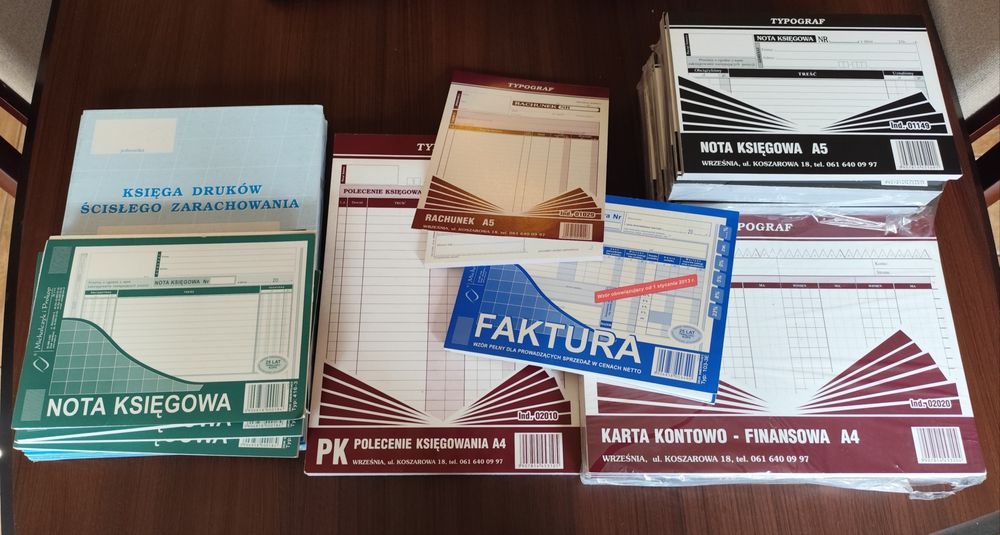 Nota księgowa karta kontowo finansowa faktura polecenie księgowania