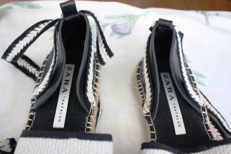 Alpercatas brancas e pretas usadas uma vez da ZARA Trafaluc tamanho 37