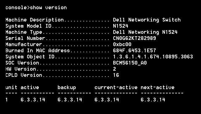Switch Dell N1524 24x1Gb 4x10Gb-SFP+ CLI WWW SSH tech_DELL_05.2044r.