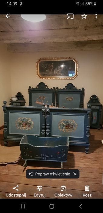 Antyk Szafa łóżka nakastliki umywalka