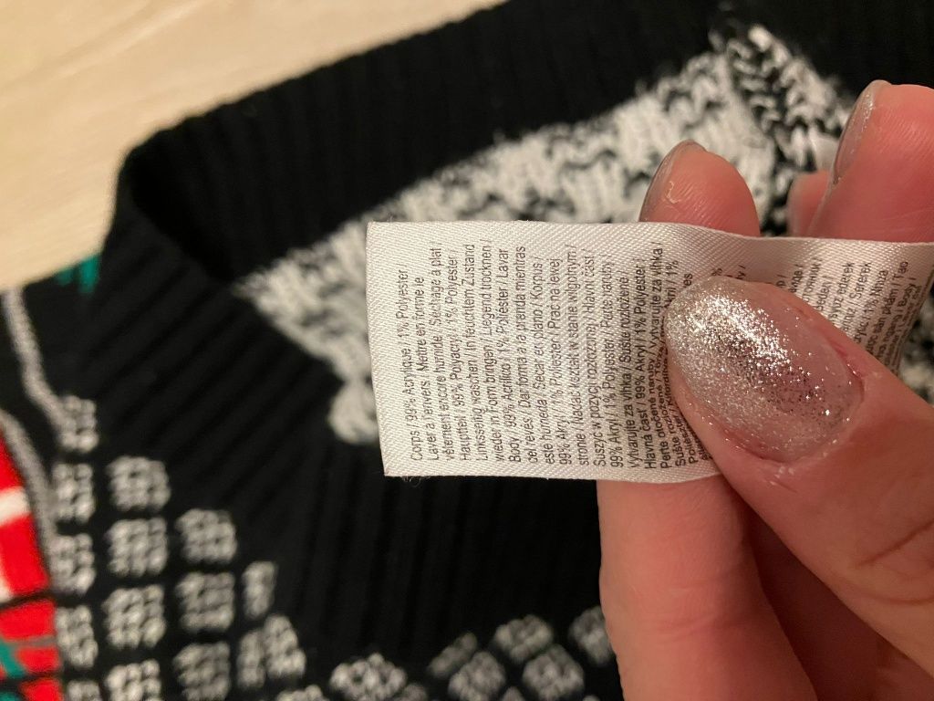 Piękny sweterek jumper świąteczny F&F 140