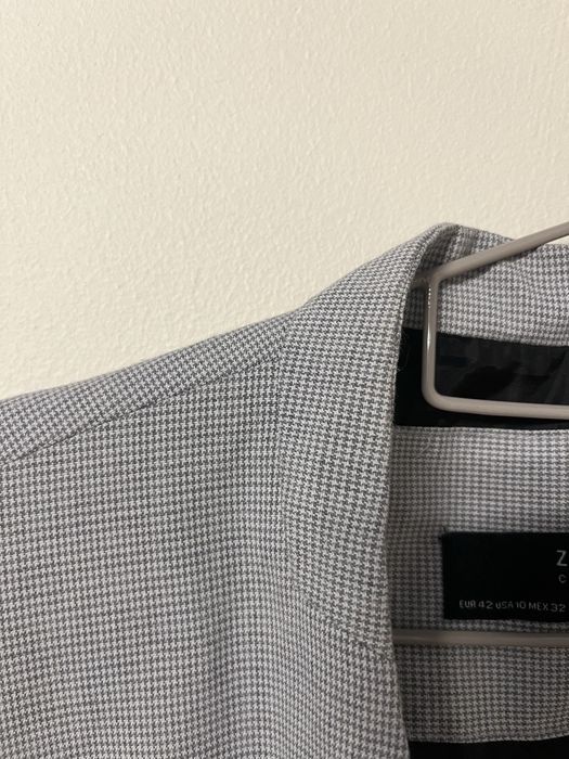 Szara marynarka w drobną pepitkę Zara rozmiar M/L