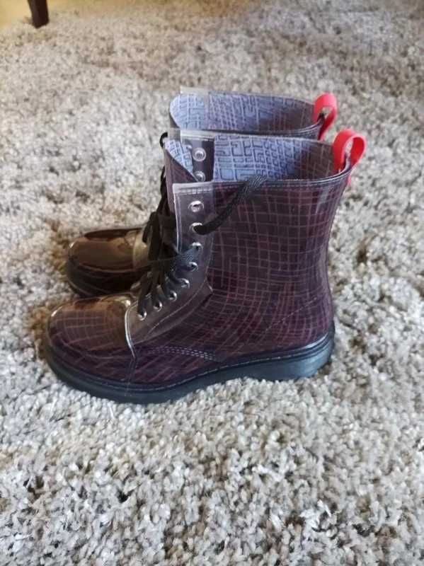 Nowe angielskie lakierowane glany /botki gumowe Jewels of Style 41r.