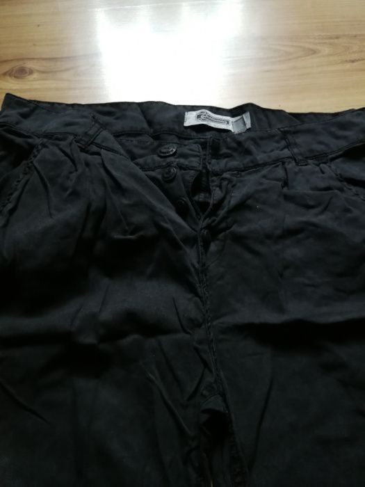 Stradivarius 36 spodnie chinosy mankiety tailoring marchewki grafit